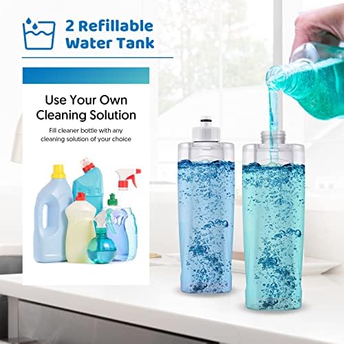 Wet Mops with 5X Washable Pads Spray Mops for Hardwood Floor Cleaning- MEXERRIS Wood Floor Mops Dust Mops with 2X Bottles Commercial Home Use for Hardwood Laminate Vinyl Tiles Wood Floor Cleaning