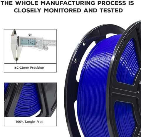 FLASHFORGE PLA Filament 1.75mm, 3D Printer Filament 1kg (2.2lbs) Spool, Dimensional Accuracy +/- 0.02mm, 3D Printing Filament Easy to Use and Fits for Most FDM 3D Printers (Blue)