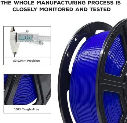 FLASHFORGE PLA Filament 1.75mm, 3D Printer Filament 1kg (2.2lbs) Spool, Dimensional Accuracy +/- 0.02mm, 3D Printing Filament Easy to Use and Fits for Most FDM 3D Printers (Blue)