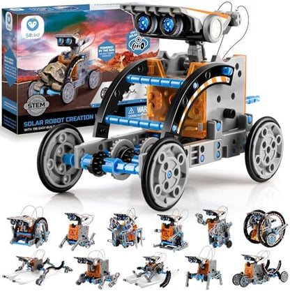 Sillbird 12-in-1 Solar Robot Building Kit STEM Gift for Boys Aged 8-13, DIY Science Educational Robotic Toys for Kids Teens Birthday, Powered by The Sun with 190 Pieces