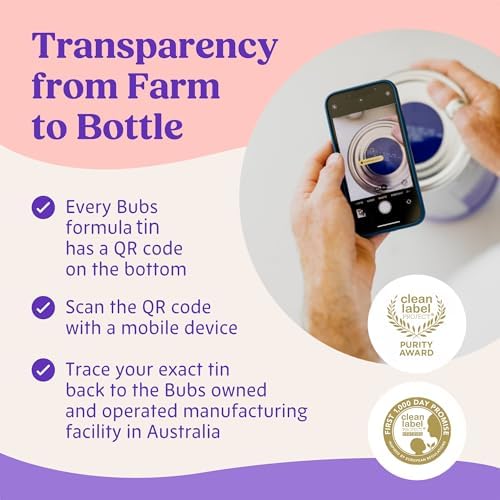 Bubs Goat Milk Infant Formula Stage 1, Infants 0-6 months, Made with Fresh Goat Milk, 14.1 oz