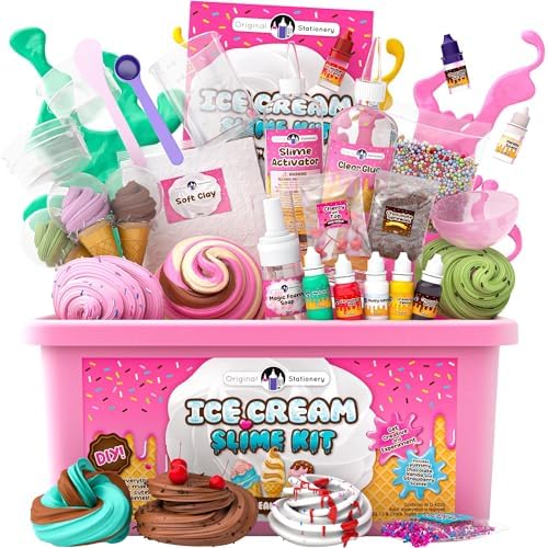 Original Stationery DIY Ice Cream Slime Kit for Girls with Butter Cloud & Foam - Creative Slime Making Toy & Birthday Present for Girls 8-10