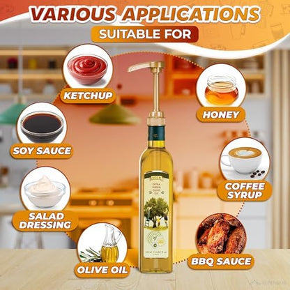 16 PCs Coffee Syrup Dispenser Pump – 9.25" Closed/11.54" Open Coffee Syrup Dispenser Pump – Fits Various 25.4 oz Bottles, Lock Mechanism, Easy Cleanup, Suitable for Liquids, Sauces & Pastes