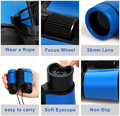 Scotamalone Kids Binoculars Shock Proof Toy Binoculars Set for Age 3-12 Years Old Boys Girls Bird Watching Educational Learning Hunting Hiking Birthday Presents