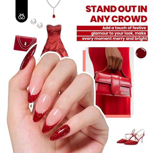 Beetles Gel Nail Polish Kit with U V Light 68PCS Glitter Red Classic Blue Polish kit 35 Colors for Beginners with Everything Gel Manicure Tools, At Home Gifts for Women