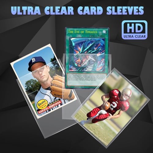3000 Counts Card Sleeves TopLoaders for Trading Cards, Soft Clear Baseball Card Sleeves Plastic Card Protector for Football Card Sports Cards Game Card Standard Cards