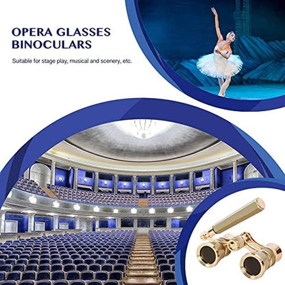Aroncent Opera Glasses Binoculars 3X25 Theater Glasses Mini Binocular Compact with Handle for Adults Kids Women in Opera Musical Concert