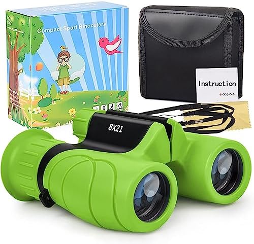 Kids Binoculars,Shockproof 8 x 21 High Resolution Compact Kids Binoculars Real for 3-12 Boys and Girls,Perfect for Bird Watching, Hiking,Camping,Travel, Christmas Birthday Gift