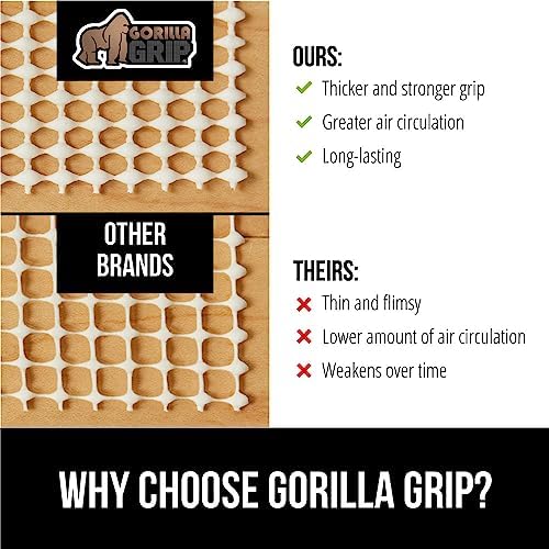 GORILLA GRIP Strong Rug Pad Gripper, 4x6 FT, US Designed, Grips Keep Area Rugs Safe and in Place, Thick, Slip and Skid Resistant Pads for Hard Floors, Under Carpet Mat Cushion and Hardwood Protection