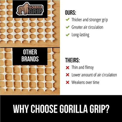 GORILLA GRIP Strong Rug Pad Gripper, 4x6 FT, US Designed, Grips Keep Area Rugs Safe and in Place, Thick, Slip and Skid Resistant Pads for Hard Floors, Under Carpet Mat Cushion and Hardwood Protection