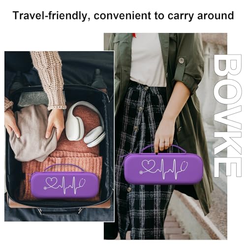 BOVKE Stethoscope Case for 3M Littmann Classic III, Lightweight II S.E, MDF Acoustica Deluxe Stethoscopes - Extra Room for Medical Bandage Scissors EMT Trauma Shear and LED Penlights, Dark Purple