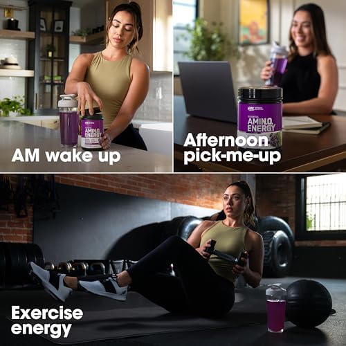 Optimum Nutrition Amino Energy - Pre Workout with Green Tea, BCAA, Amino Acids, Keto Friendly, Green Coffee Extract, Energy Powder - Concord Grape, 30 Servings