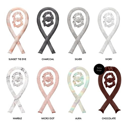 Kitsch Satin Heatless Curling Set – Heatless Hair Curler for Women, Hair Curler to Sleep In - with 2 Satin Scrunchies for Overnight Curls – No Heat Damage Styling with Heatless Curler - Micro Dot