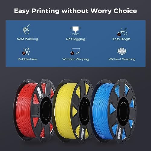 Creality 3D Printer Filament 1.75mm, Ender PLA Filament No-Tangling Smooth Printing Without Clogging No Warping, Fit Most FDM 3D Printers, 1kg Spool, Dimensional Accuracy +/- 0.02mm, Blue