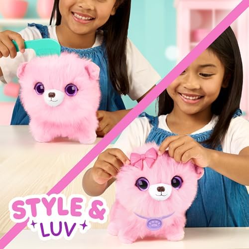 SCRUFFALUVS Pet Scruffs Pink - Mystery Plush Toy, 7.5" Tall - Wash to Reveal 1 of 3 Rescue Pets: Puppy, Bunny, or Kitty - Includes 8.7" Deluxe Pet Carrier - Styles May Vary
