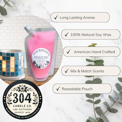 304CandleCo Large Squeeze Soy Wax Melt - 50 SCENTS! - Highly Fragrant & Hand-Crafted - Easy Mix & Match - American Made - Perfect for Wax Warmers (4 Pack - 8oz, Best Sellers)
