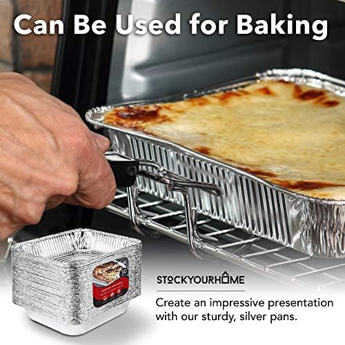 Aluminum 9x13 Disposable Foil (30 Pack) – Half Size Deep Steam Table for Cooking, Heating, Storing, Prepping Food