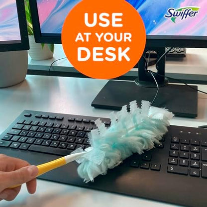 Swiffer Feather Dusters Multi-Surface Duster Refills, Bamboo, White, 18 Count (Pack of 2)