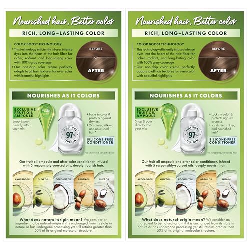 Garnier Hair Color Nutrisse Nourishing Creme, 61 Light Extra Ash Brown (Mochaccino) Permanent Hair Dye, 2 Count (Packaging May Vary)