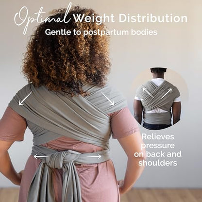 Boba Baby Wrap Carrier – Original Baby Sling Carrier for Newborns (7–35 lbs), Soft, Secure, Hands-Free & Ergonomic, Ideal for Comfortable Bonding, New Parents (Grey)