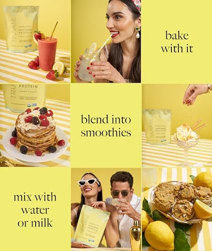 Truvani Vegan Pea Protein Powder | Lemon Cookie | 20g Organic Plant Based Protein | 20 Servings | Keto | Gluten & Dairy Free | Low Carb | No Added Sugar