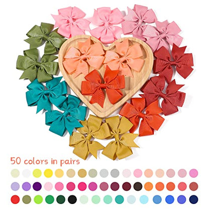 Choicbaby 3 Inch Hair Bows for Girls Grosgrain Ribbon Toddler Hair Accessories with Alligator Clip Bow for Toddler Girls Baby Kids Teens Gift