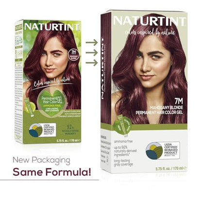 Naturtint 7M Mahogany Blonde Permanent Hair Color (Pack of 6), Ammonia Free, Vegan, Cruelty Free, up to 100% Gray Coverage, Long Lasting Results (Packaging may vary)