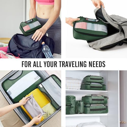 Veken 8 Set Packing Cubes for Travel Essentials, Suitcase Organizer Bags in 4 Sizes, Carry-On Luggage Accessories with Large Laundry & Hanging Toiletry Bag, Must-Have for Airplane, Road Trip & Camping