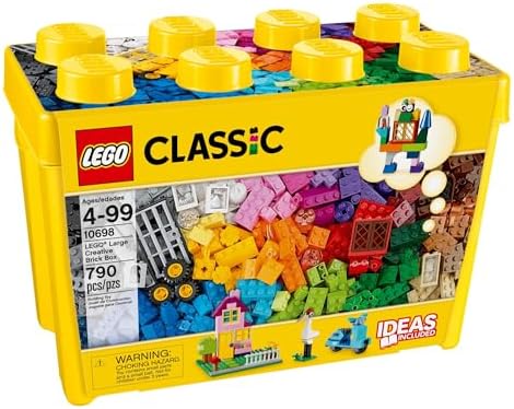 LEGO Classic Large Creative Brick Box 10698 Building Toy Set, Toy Storage Solution for Home or Classrooms, Interactive Building Toy for Kids, Boys, and Girls