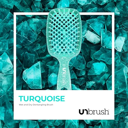 FHI Heat UNbrush Detangling Brush for Pain-Free Brushing on All Wet or Dry Hair Types — Durable DuoFlex Anti-Static Bristles, Lightweight Handle, Vented Hair Brush