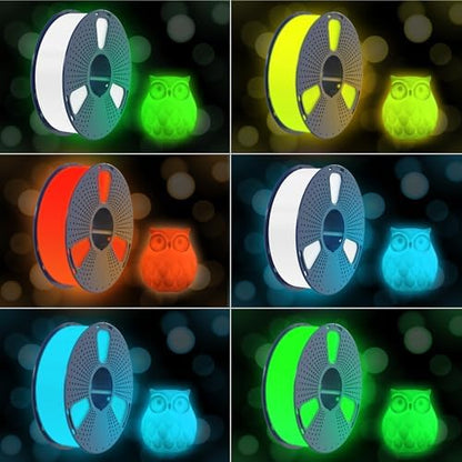 SUNLU PETG Glow in The Dark Filament, Luminous PETG 3D Printer Filament 1.75mm, High Brightness and Long Time Filament, Dimensional Accuracy +/- 0.02mm, 1kg Spool.(Glow Yellow)