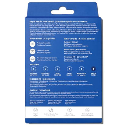 Rael Pimple Patches, Miracle Retinol Spot Cover - Hydrocolloid Acne Patch for Face, Absorbing Zits & Blemishes, PM Advanced Treatment, Facial Sticker (72 Count)