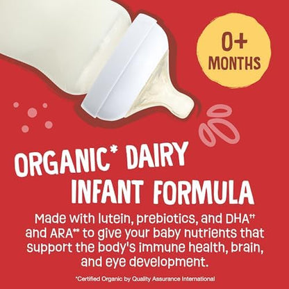 Earth's Best Organic Baby Formula for Babies 0-12 Months, Powdered Dairy Infant Formula with Iron, Omega-3 DHA, and Omega-6 ARA, 32 oz Formula Container