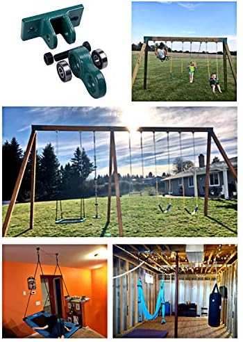 Heavy Duty Black Swing Hangers Screws Bolts Included Over 5000 lb Capacity Playground Porch Yoga Seat Trapeze Wooden Sets Indoor Outdoor (4 Pack)