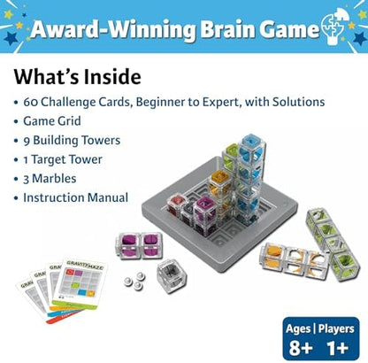 ThinkFun Gravity Maze - Falling Marble Logic Game - Challenging STEM Toy for Kids 8-12 - Gravity Marble Maze - Brain-Building Fun - Educational Gift - Boosts Critical Thinking & Problem Solving