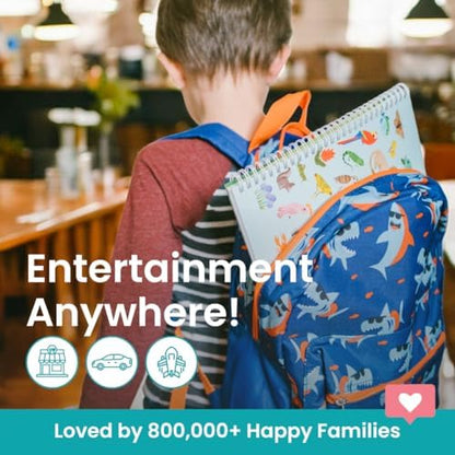 Cupkin Reptiles Sticker Book Activity for Kids, Toddler Airplane Travel Essentials, 500+ Frog Stickers for Kids + 12 Scenes + 12 Coloring Book Pages, Turtle Lover Gift, Crafts Ages 2-8