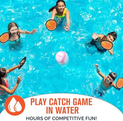 Toss and Catch Ball Outdoor Games: Kids Baseball Glove Toys for Sports & Outdoor Play - Outside Beach/Yard/Camping Games for Family - Birthday Gift for Boys Ages 3-12 (Upgraded 4-Pack)