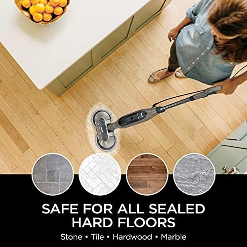 Shark S7001 Mop Scrub & Sanitize at The Same Time, Designed for Hard Floors, with 4 Dirt Grip Soft Scrub Washable Pads, 3 Steam Modes & LED Headlights, Gold (Renewed)