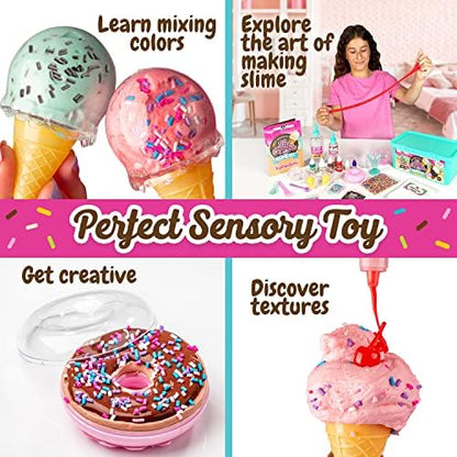 Original Stationery Sweet Sprinkles Ice Cream Slime Kit for Girls – DIY Craft Set for Sundae, Donut & Cupcake Ice Cream Play, Ages 8-12