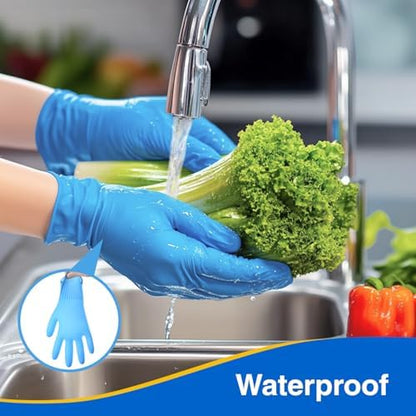 Schneider Nitrile Exam Gloves, Blue Disposable Gloves, Medical Grade, Food Grade, Latex Free, Powder Free