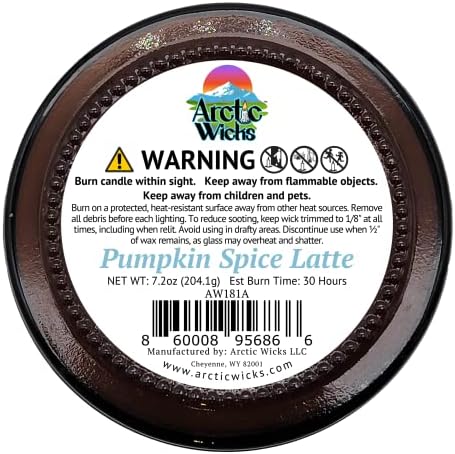 Scented Coconut Beeswax Candles | Coconut Beeswax Non Toxic Candle 9oz Amber | Farmhouse Candles Non-Toxic Clean Burn 100% USDA Certified Biobased (Pumpkin Spice Latte)