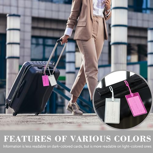 50 Pack Luggage Tags for Suitcases, Airplane Travel Essentials for Flying, International Travel Must Haves, and Luggage Accessories by Sodsay