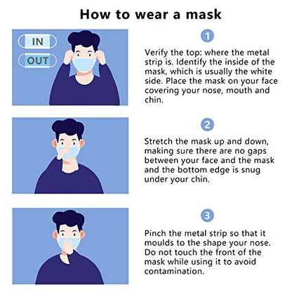 Borje 200 PCS Black Disposable Face Mask 3 Ply Protection Face Masks