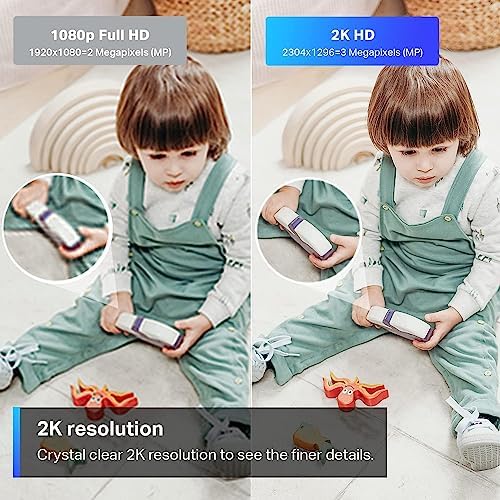 TP-Link Tapo 2K Security Camera for Baby Monitor, Dog Camera w/Motion Detection, 2-Way Audio, Night Vision, Cloud & SD Card Storage (Up to 256 GB), Works w/Alexa & Google Home, 2-Pack (Tapo C110P2)
