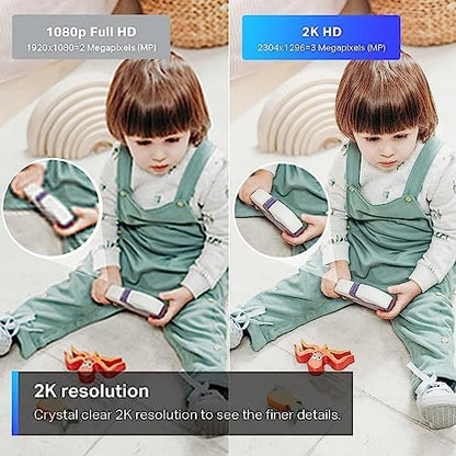 TP-Link Tapo 2K Security Camera for Baby Monitor, Dog Camera w/Motion Detection, 2-Way Audio, Night Vision, Cloud & SD Card Storage (Up to 256 GB), Works w/Alexa & Google Home, 2-Pack (Tapo C110P2)