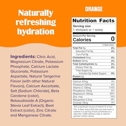 Ultima Replenisher Daily Electrolyte Powder Drink Mix – Sugar Free – Orange, 90 Servings – Hydration Powder with 6 Key Electrolytes and Trace Minerals – Keto Friendly, Vegan, Non-GMO