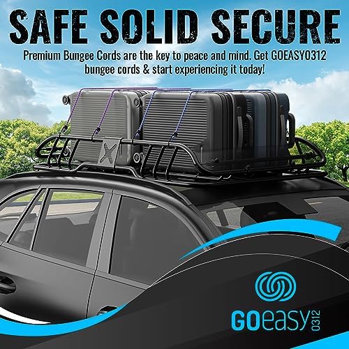 GOEASY0312 Premium Bungee Cords Heavy Duty - 20 pcs Bungee Cords with Hooks in A Storage Jar Includes 10", 18", 24", 30", 36", 48" Bungie Cord Bundle