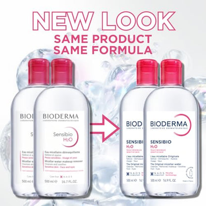 Bioderma - Sensibio - H2O Micellar Water - Makeup Remover Cleanser - Face Cleanser for Sensitive Skin