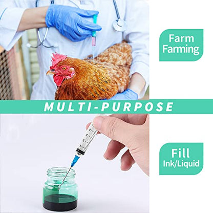 100 Pack 3ml Disposable Syringe with Needle 23Ga 1.0 Inch, Luer Lock Syringes, Individual Sterilized Wrapped