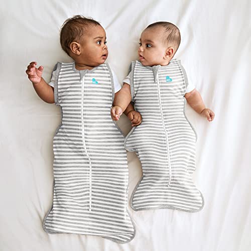 Love to Dream Swaddle Up Transition Swaddle, Patented Zip-Off Wings, Gently Help Baby Transition from Being Swaddled to Arms Free When Showing Signs of Rolling, 1.0 TOG, 13-19 lbs, Gray
